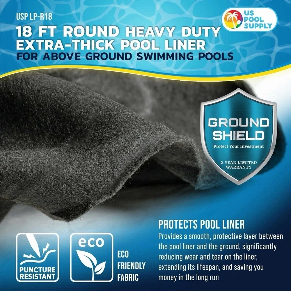 Ground Shield 18-Foot Round Heavy Duty Pool Liner Pad for Above Ground Swimmi...